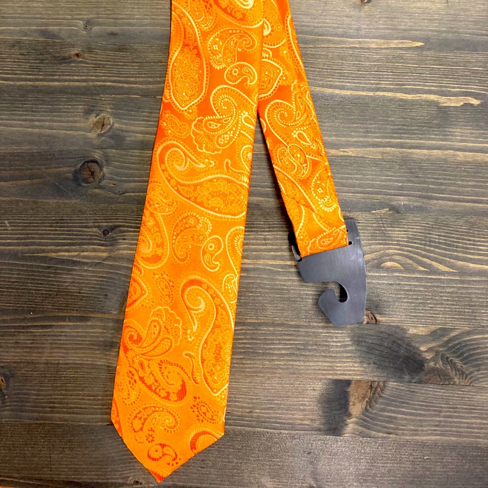 Orange Paisley Tie